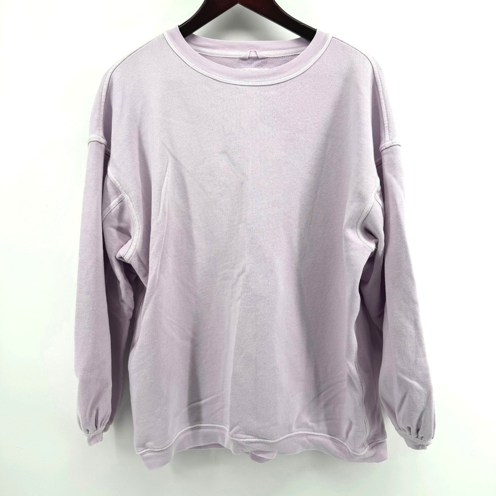 Aerie Sweatshirt Womens XS Purple Oversized Crewneck Pullover Cozy Softgirl Fall